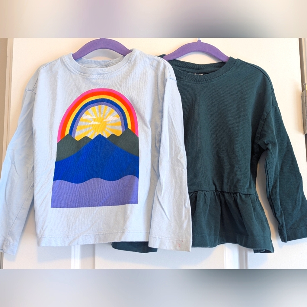Two Hanna Andersson Long sleeved Shirts - 4T